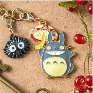MY NEIGHBOR TOTORO - Grey Totoro & mushroom - Chainette charms