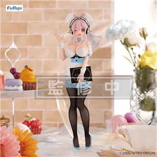 Super Sonico BiCute Bunnies PVC Statue Waitress Light Blue Color Ver. 28 cm
