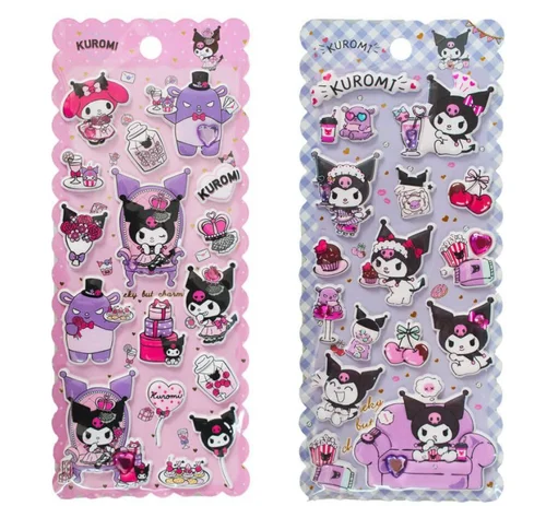 Hello Kitty Kuromi assorted Embossed stickers sweets - 1 unidade aleatória