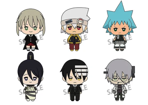 Soul Eater Nyokinto Mascot PVC Figures 5cm Blind Box - Caixa Inteira (6 unidades)