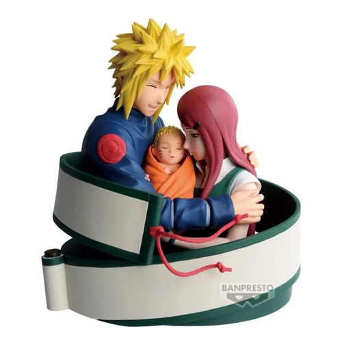 NARUTO 72 SERIES - Minato  Naruto & Kushina - Figure 13cm