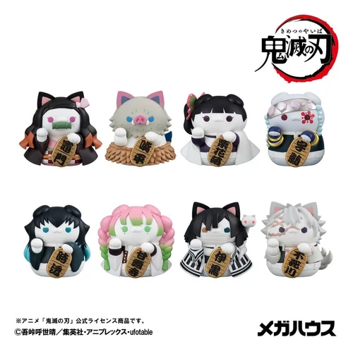 Demon Slayer: Kimetsu no Yaiba Mega Cat Project Minifigures 6 cm Demon Slayer Fortune Cats ver. 02 Blind Box Display (8) (Repeat)