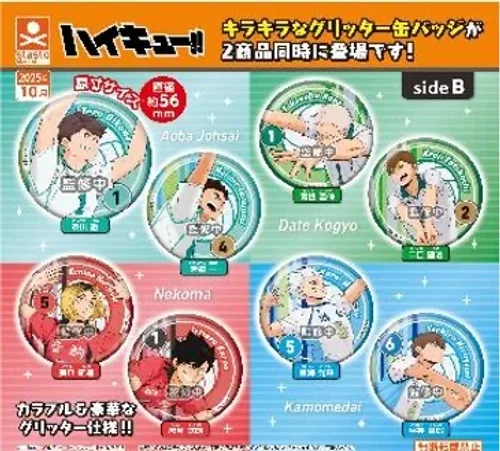 GASHAPON - HAIKYUU Tin Badge Side B 5.6 cm - 1 Unidade Aleatória