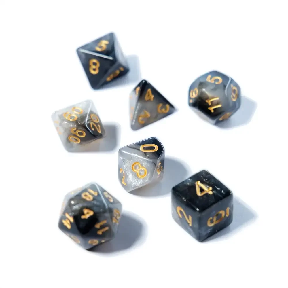 7-Dice Set – Galaxy (Black/White)