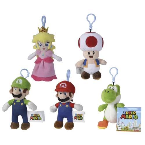 SUPER MARIO - Keychain Plush 12cm - 1 Unidade Aleatória