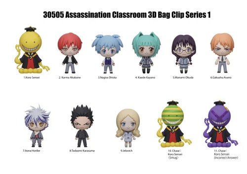 ASSASSINATION CLASSROOM - Series 1 - 3D Foam Bag Clip Blind Bag - 1 Unidade