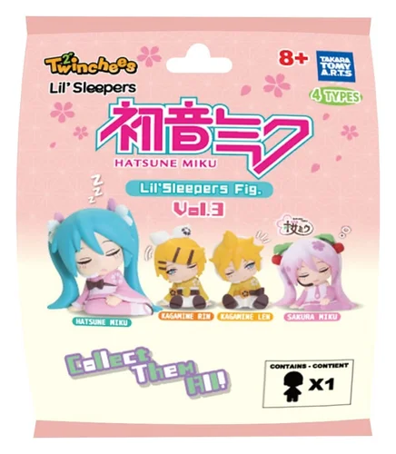 Hatsune Miku Twinchees Mini Figures Lil' Sleepers Wave 3 5cm Blind Pack - 1 Unidade