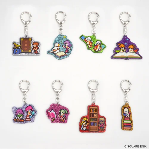 Final Fantasy Pixel Remaster Book Characters Glitter Acrylic Key Chain Collection - 1 Unidade Aleatória