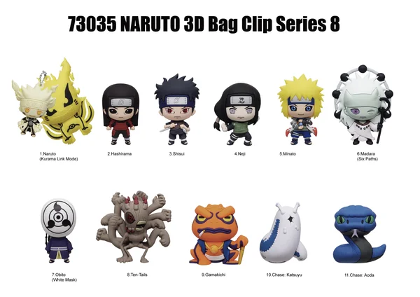 NARUTO - 3D Foam Bag Clip Series 8 Blind Bag - 1 Unidade Aleatória