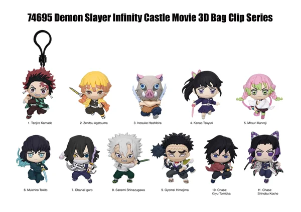 DEMON SLAYER MOVIE - 3D Foam Bag Clip Series 1 Blind Bag - 1 Unidade Aleatória