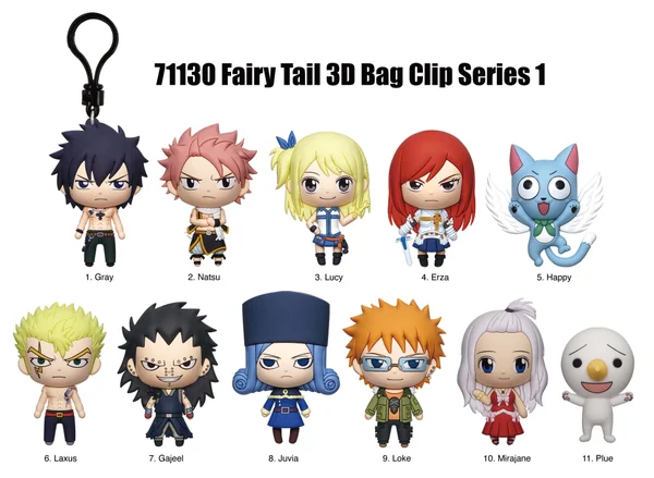 FAIRY TAIL - 3D Foam Bag Clip Series 1 Blind Bag - 1 Unidade Aleatória