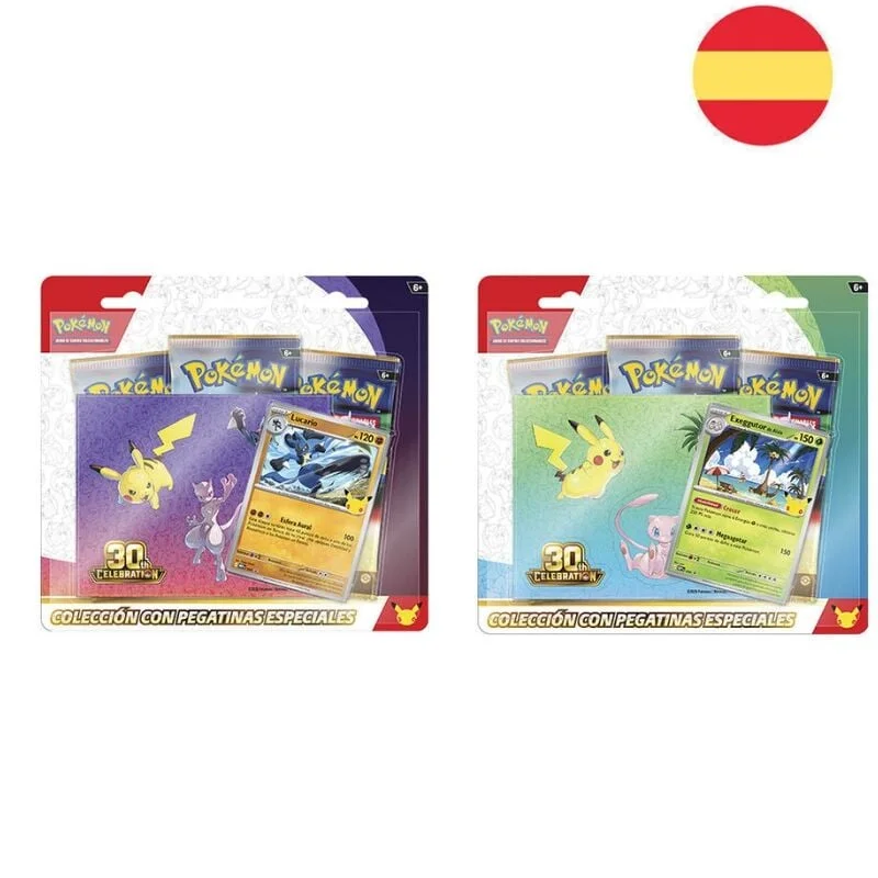 Pokémon TCG - 30th Celebration 3-Pack Tech Sticker Collection - 1 Blister Aleatório Espanhol