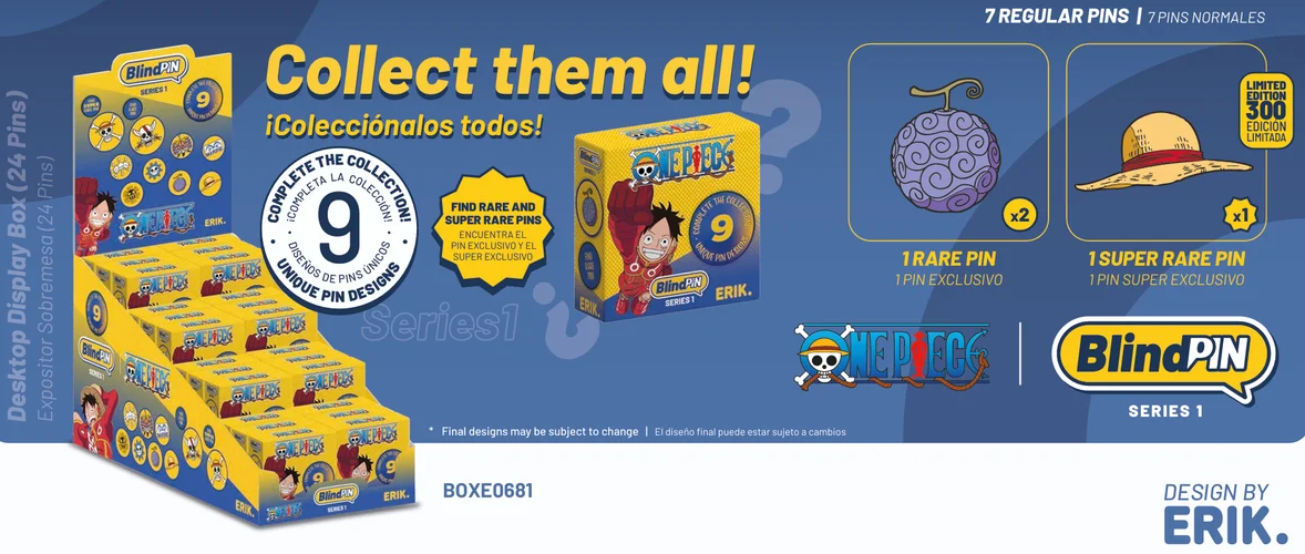 One Piece Pin Badges Series 1 4 cm Blind Box - 1 Unidade Aleatória