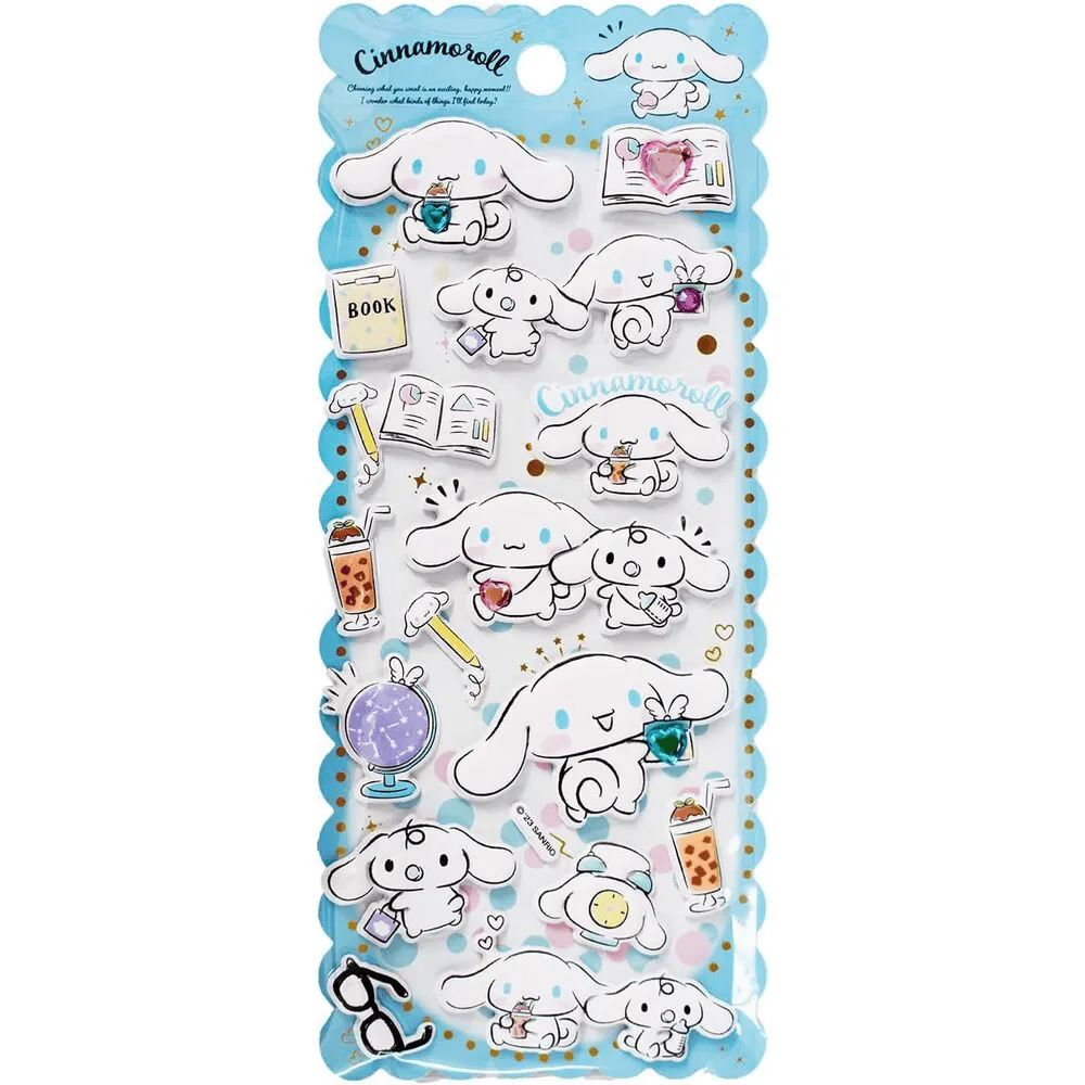 Conbini - Hello Kitty Cinamoroll assorted Embossed stickers - 1 Unidade ...