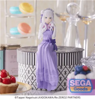 Re:Zero - Starting Life in Another World: Lost in Memories PM Perching PVC Statue Emilia (Dressed-Up Party) 14 cm