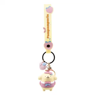 Sanrio Peach Series Keychain with Hand Strap Hello Kitty and Friends - Pompompurin