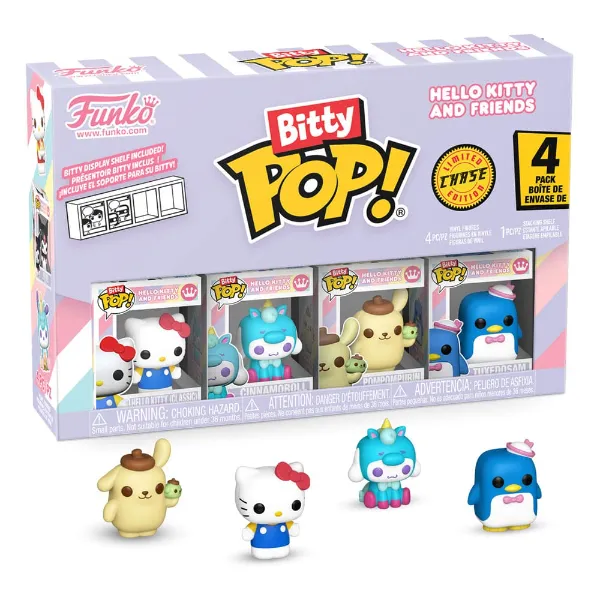 Hello Kitty and Friends Bitty POP! Vinyl Figure 4-Pack Series 1 - 2 cm (1 figura chase aleatória)