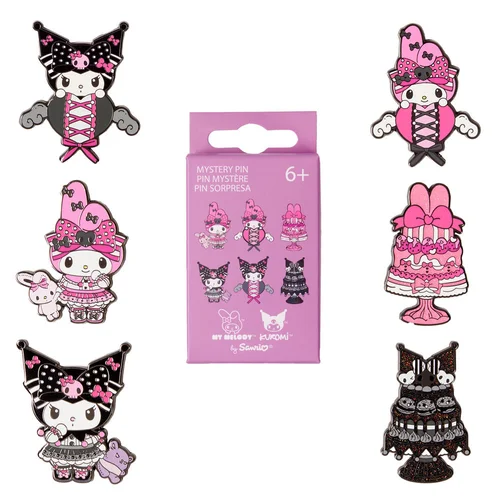 Blind Box Enamel Pin My Melody and Kuromi Sanrio Loungefly - 1 Unidade