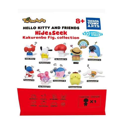 Sanrio Twinchees Mini Figures Hello Kitty & Friends Hide ´n´ Seek 5cm Blind Bag - 1 Unidade