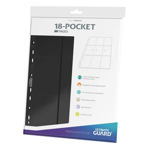 Ultimate Guard 18-Pocket Pages Side-Loading (10 Sheets) - Black