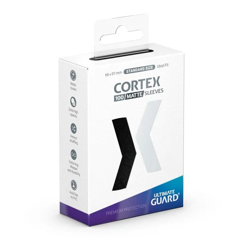 Ultimate Guard Cortex Sleeves Matte Standard Size 66 x 91 mm (100 Sleeves) - Black