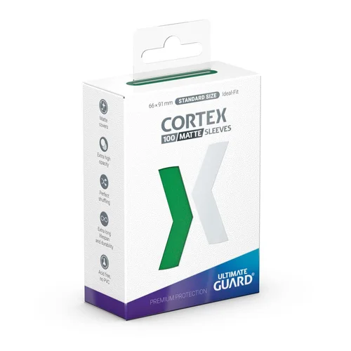 Ultimate Guard Cortex Sleeves Matte Standard Size 66 x 91 mm (100 Sleeves) - Green