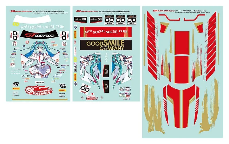 Hatsune Miku GSR Character Customization Series 052 Sticker Set for GSR Cars 1/10 Racing Miku SPA 2025 Ver.