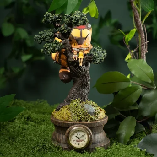 Diorama table clock Mei, Satsuki & Chatbus in the pine tree - My Neig