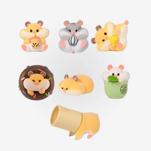FLOCKING RICH HAMSTER - Hamster's Daily life 4~7cm Blind Box - 1 Unidade