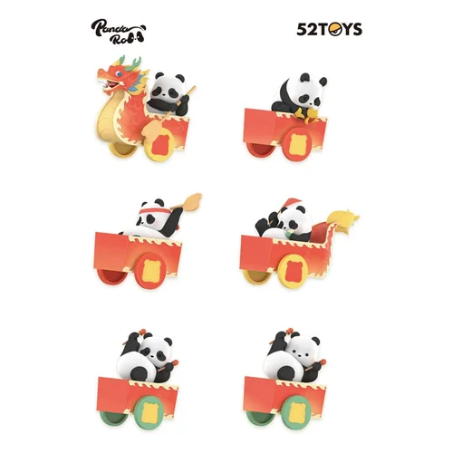 Panda Roll Blind Box Figures Dragon Boat Racing 10 cm - 1 Unidade Aleatória