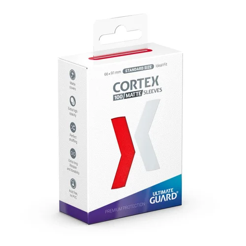Ultimate Guard Cortex Sleeves Matte Standard Size 66 x 91 mm (100 Sleeves) - Red