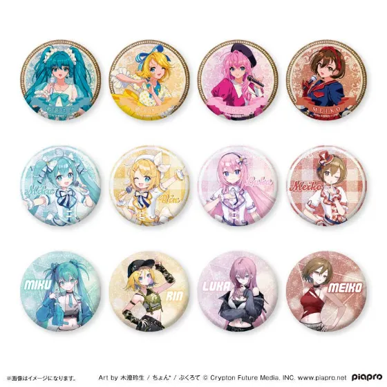 Hatsune Miku + Piapro Characters: Three Generations Idol Glitter Badges Blind Box - 1 Unidade Aleatória