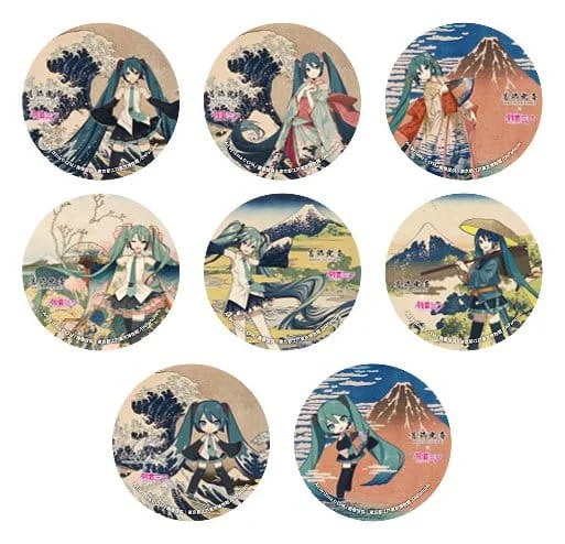 Katsushika Hokusai x Hatsune Miku Pins 6 cm Blind Box - 1 Unidade Aleatória